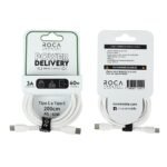 Cable de Datos ROCA   PD  USB C a USB C  200cm  3A  60W  Blanco - Imagen 2