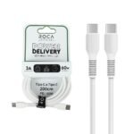 Cable de Datos ROCA   PD  USB C a USB C  200cm  3A  60W  Blanco - Imagen 3