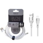 Cable de Datos ROCA   RUDE  USB A a Lightning  300cm  2A  Blanco