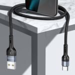 Set Cable de Datos USB A a USB C   30 Unidades  U55  1M  Negro  Forrado  SJ449  USAMS