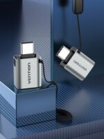 Adaptador USB-C a USB-A 3.0   Macho/Hembra OTG / Aluminio / Gris  CDQH0  Vention