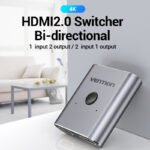 Switch Bidireccional   2 Puertos HDMI / Plateado  AFUH0  Vention - Imagen 2