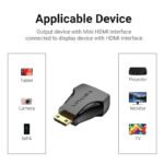 Adaptador Mini HDMI a HDMI Macho/Hembra / Negro   AISB0 Vention - Imagen 7