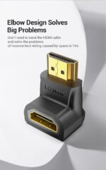 Adaptador HDMI de 270°   Macho/Hembra / Negro  AINB0  Vention - Imagen 2