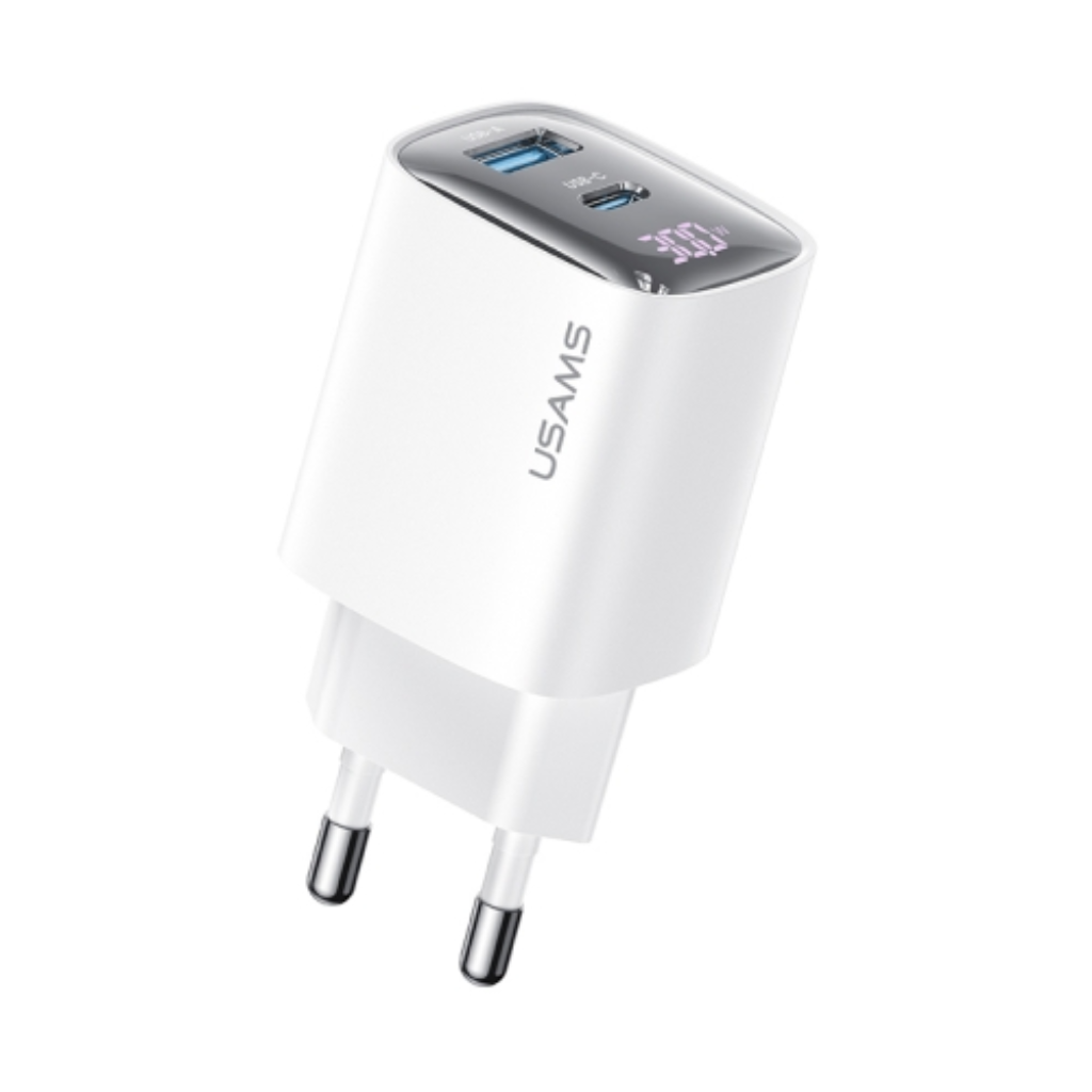 dlimgs.php_-939.png Cargador Pared 30W USB A + USB C GaN Carga Rápida Blanco CC229 USAMS - Imagen 1