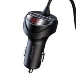 Cargador Auto C22   2 USB/3 4A  3 en 1 Micro/Tipo C/Lightning  Negro  CC119   USAMS