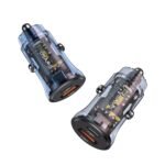 Cargador Auto Mini C32   30W  2 USB  PD+QC  Transparente/Negro  CC164  USAMS - Imagen 3