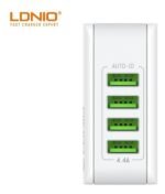 Cargador Pared A4403   4.4A  22W  4 Smart IC  Sin Cable  Blanco  LDNIO - Imagen 4