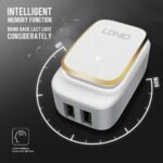 Cargador Pared A2205   Tipo C  2.4A  2 USB  Luz LED  Blanco   LDNIO - Imagen 4