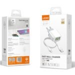 Cargador Pared A3312   Micro USB  2.4A  3 USB  Blanco   LDNIO