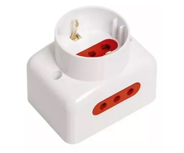 0306fa455e8b7cb80fbbba20d3b75ae5.jpg Tomacorriente de pared 1xSchuko + 2x3L Conatel - Imagen 1