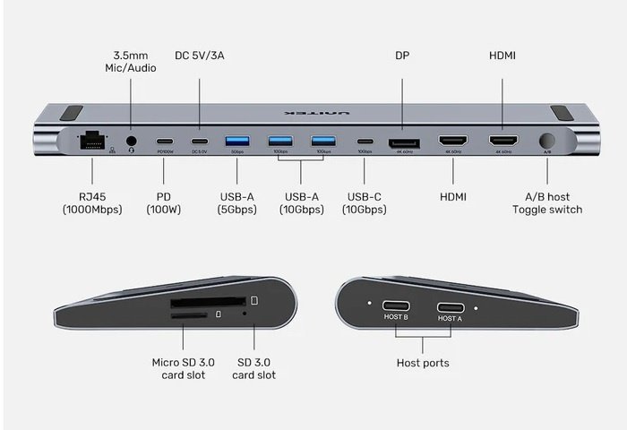 037d969db07f7a2da51a4d5c6efb4240.jpg HUB USB-C Unitek 15 en 1 4K - Imagen 1