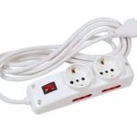 Alargue 5 metros 2xSchuko 4x3L a ficha 3L Conatel