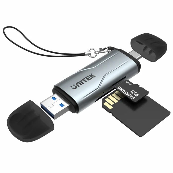 1755d447df809c9b904b6de69472ad0f.jpg Lector de Memoria SD Unitek 2 en 1 Dual USB - Imagen 1