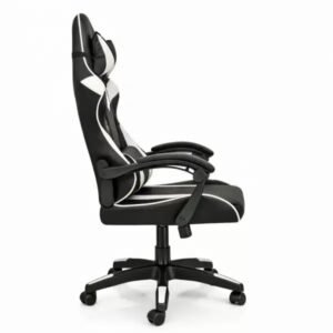 Silla Gamer ergonómica con masajes negra y blanca