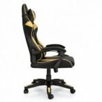 Silla Gamer ergonómica con masajes negra y dorada - Imagen 2