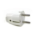 Ficha Schuko blanca Conatel c/tierra