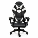 Silla Gamer ergonómica con masajes negra y blanca - Imagen 2