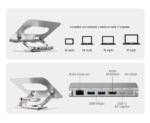 Soporte Unitek para Notebook 360° con HUB USB desmontable - Imagen 3