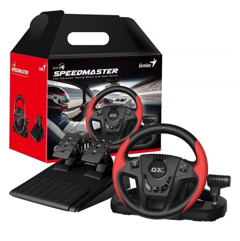 61463f088bde87ac1a2812248289bba5.jpg Volante Genius SpeedMaster con vibracion, pedales y cambios - Imagen 1