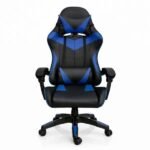 Silla Gamer ergonómica con masajes negra y azul - Imagen 2