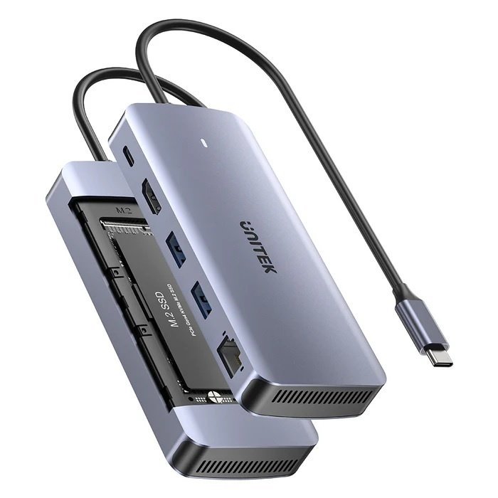6a6c146543336caa50477c78d1d26390.jpg HUB USB-C Unitek 6 en 1 10Gbps con slot M.2 - Imagen 1