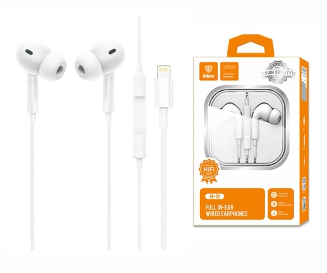72d46e79843f86304af2bbb93e445057.jpg Auriculares Inkax Intra Lightning blanco - Imagen 1