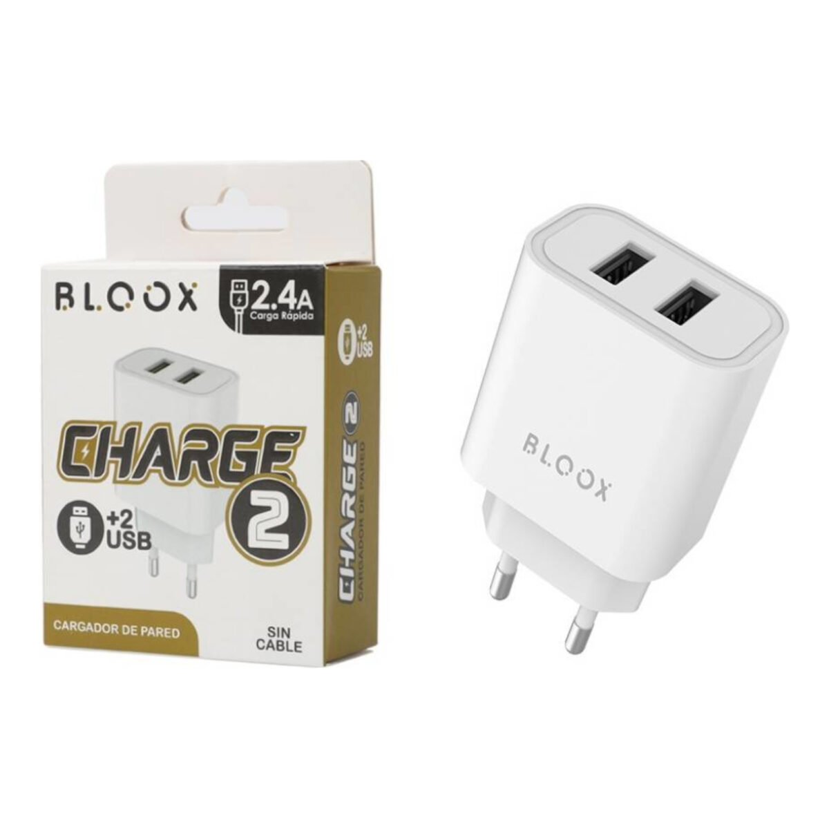 Cargador De Pared Usb Bloox Charge 2 Usb 2.4A - Imagen 3