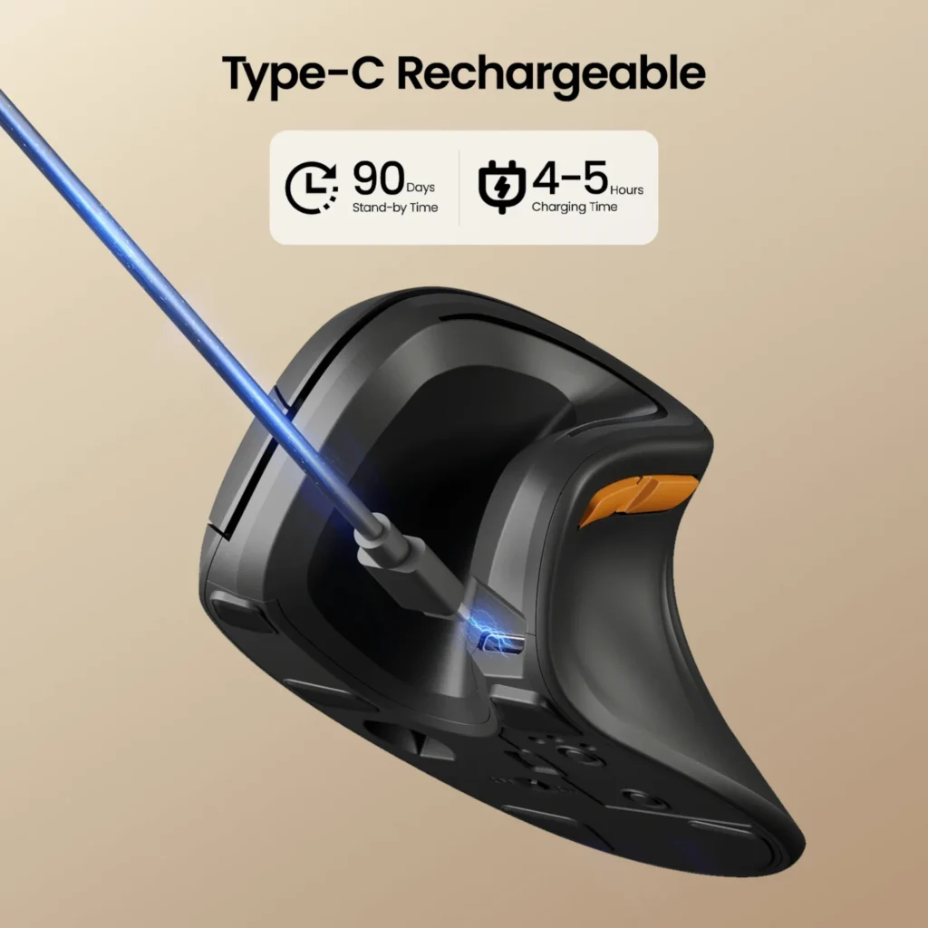 Mouse ProtoArc EM11-NL — Diseño vertical para una postura más natural