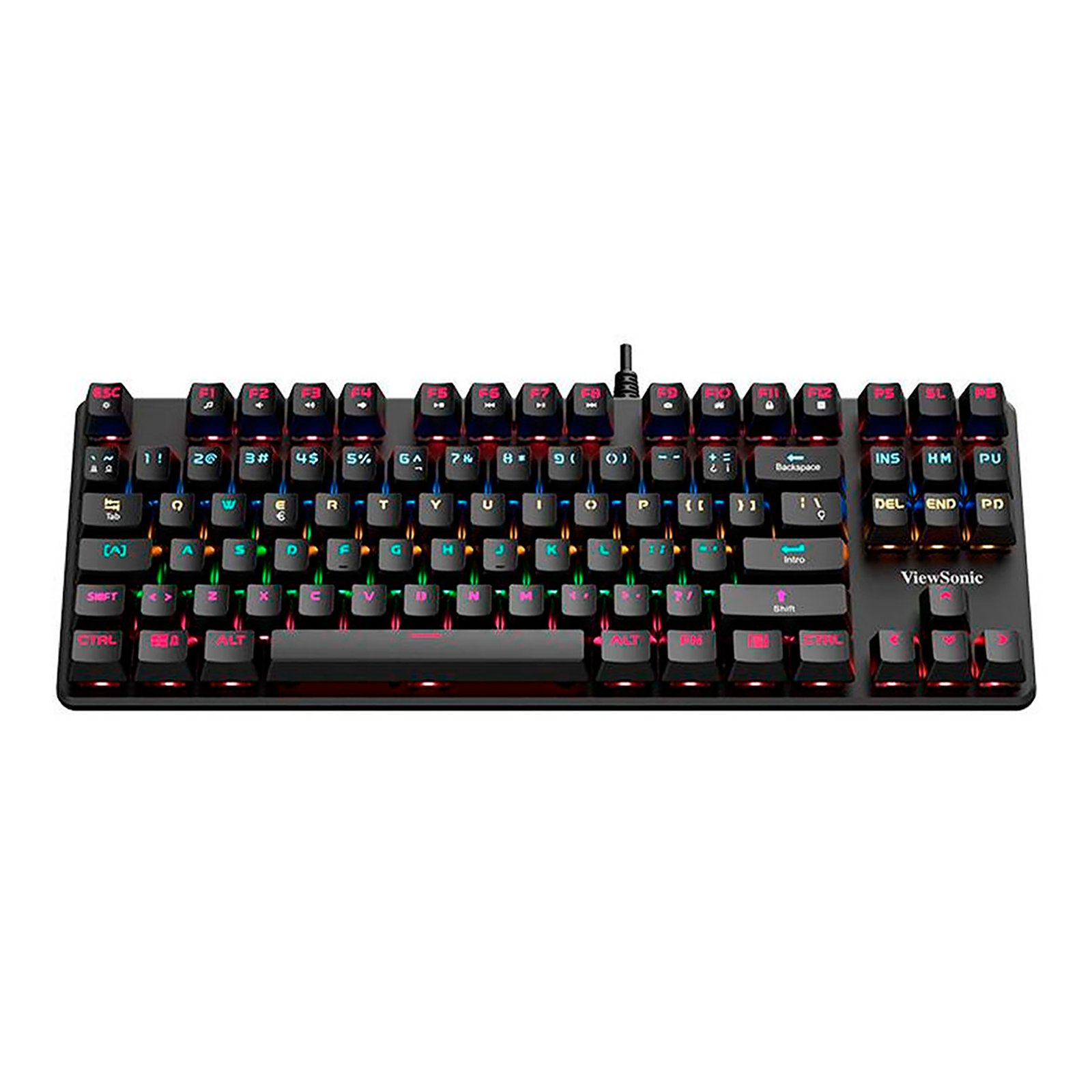 VIEKU520ENBK_02.jpg.jpg Teclado Gaming Usb A ViewSonic Ku520 Inglés Mecánico Rgb - Imagen 1