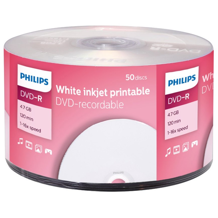 bef80248a9fce657df48734608f94076.jpg DVD-R 16X Philips 120min 4.7GB Printables - Imagen 1