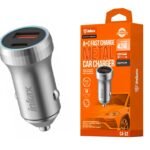 Cargador auto Inkax USB-A+C 43W azul