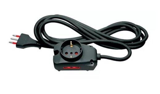 c6eb2f332bb4f76e7e221059adcbec3e.jpg Alargue 3 metros 1xSchuko + 2x3L a ficha 3L Conatel negro - Imagen 1
