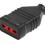 Ficha 3L bipaso hembra de goma con tierra negra Conatel