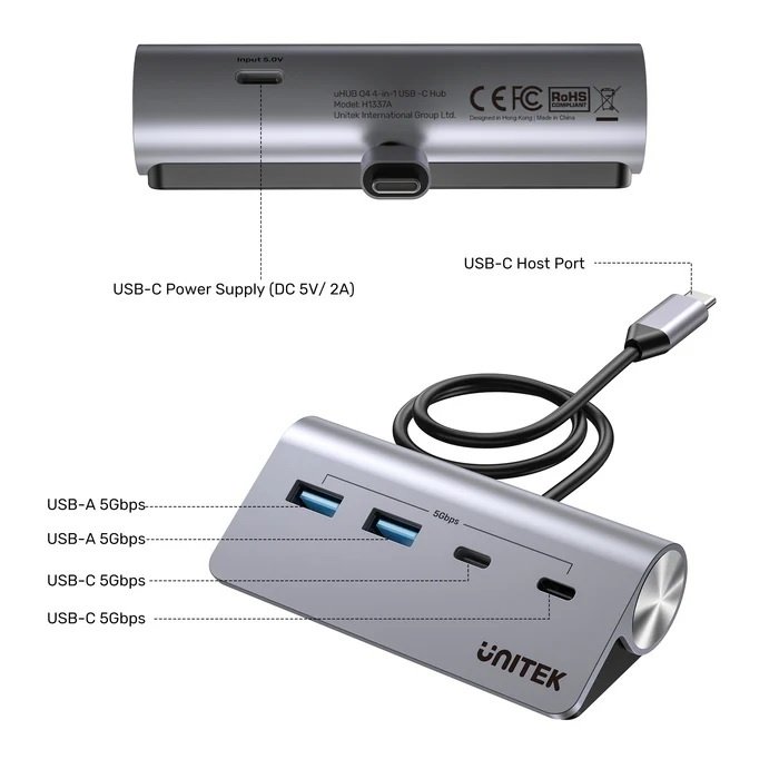 c99a2b354b5f117b686b9fa4a32371c6.jpg HUB USB-C Unitek 4 en 1 - Imagen 1