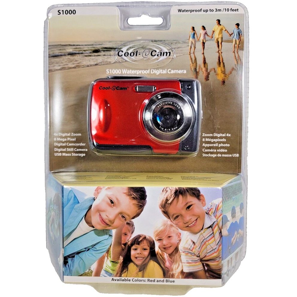 d8d2d7ef84e0cd75bb7aa5538b4493cb.jpg Cámara digital iON 8MP Waterproof roja - Imagen 1