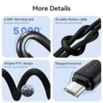 Cable de Datos USB A a Micro USB SJ690   1M  Negro  USAMS - Imagen 2