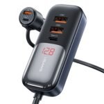 Cargador Auto C40 C/Cable   165W 2PD + 3 USB  Pantalla Digital  Negro  CC213  USAMS