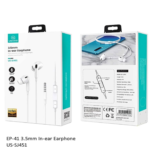 Manos Libres 3.5mm EP-41   1.2M / Blanco  SJ451  USAMS - Imagen 2