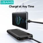 Power Bank 2 Puertos   USB A / USB C  10.000mAh  37W/h  Negro  CD262 USAMS - Imagen 2