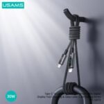 Cable de Datos Aluminio SJ672   USB C a Lightning  30W  1.2M  Carga Rápida  con LCD  USAMS - Imagen 3