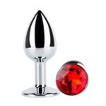Plug Anal Mediano Metálico Joya   Rojo  Adultos