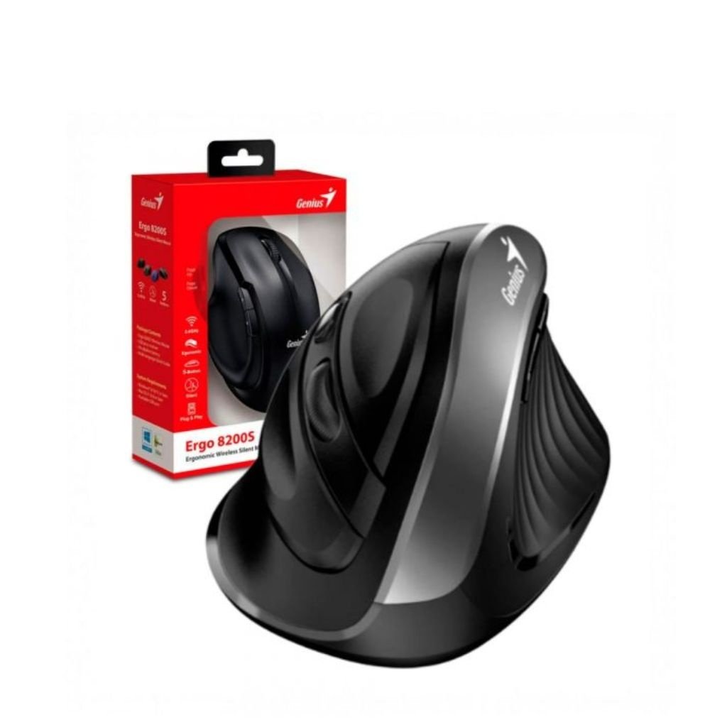dlimgs.php_-1584.jpg Mouse inalámbrico Vertical Ergo 8250S Ergonómico Silencioso Plateado Genius - Imagen 1
