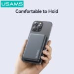 Power Bank Magnético 10.000mAh   Carga Inalámbrica  20W  Aluminio  Titanium  CD242 USAMS - Imagen 3