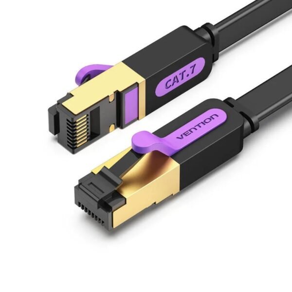 Cable de Red Flat   Cat.7 UTP / 3M / Negro  ICABI  Vention