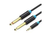 Cable de Audio 3.5 mm TRS a Dual 6.35 mm   Macho/Macho / 1.5M / Gris  BACBG  Vention - Imagen 2