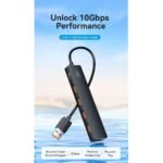 HUB 5 en 1 USB-A 3.2 Gen 2   4 x USB-A / 1 x USB-C / 10G / 0.15M / Negro  CHOBB  Vention - Imagen 3
