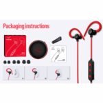 Auricular Bluetooth Gorsun E56 Rojo/Negro - Imagen 3