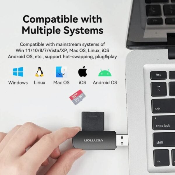 dlimgs.php_-818.jpg Lector de tarjetas SD/TF USB 3.0 USB -A + USB-C Negro CLKB0 Vention