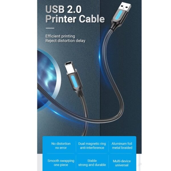 dlimgs.php_-826.jpg Cable de Impresora USB-A 2.0 a USB-B Macho/Macho / 1.5M / Negro COQBG Vention